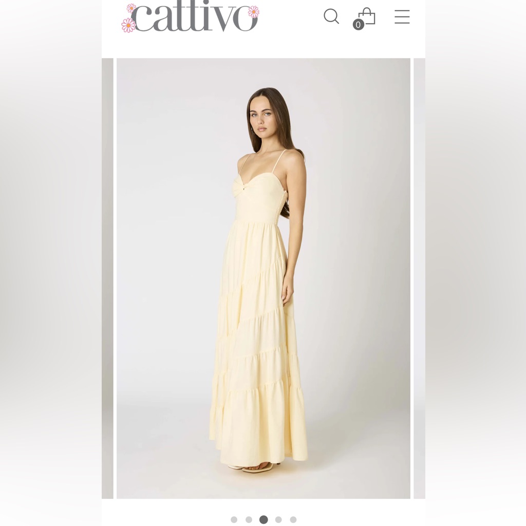 Guinevere Maxi Dress, Cattivo, Cotton Candy La, White, Size Medium
